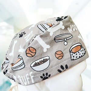 Bones & Paws Scrub Cap| Scrub Hat| OR Scrub Cap| CRNA Surgical Cap